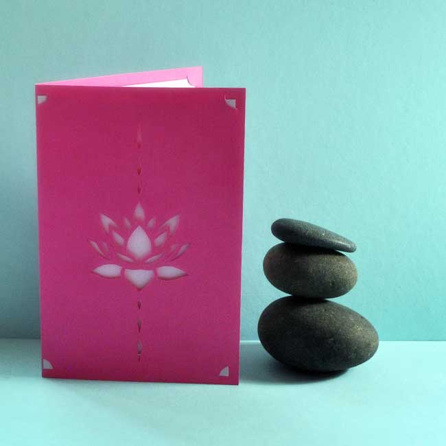 Carte de voeux pop-up Lotus 3D, carte pop-up fleur 5 x 7, carte de